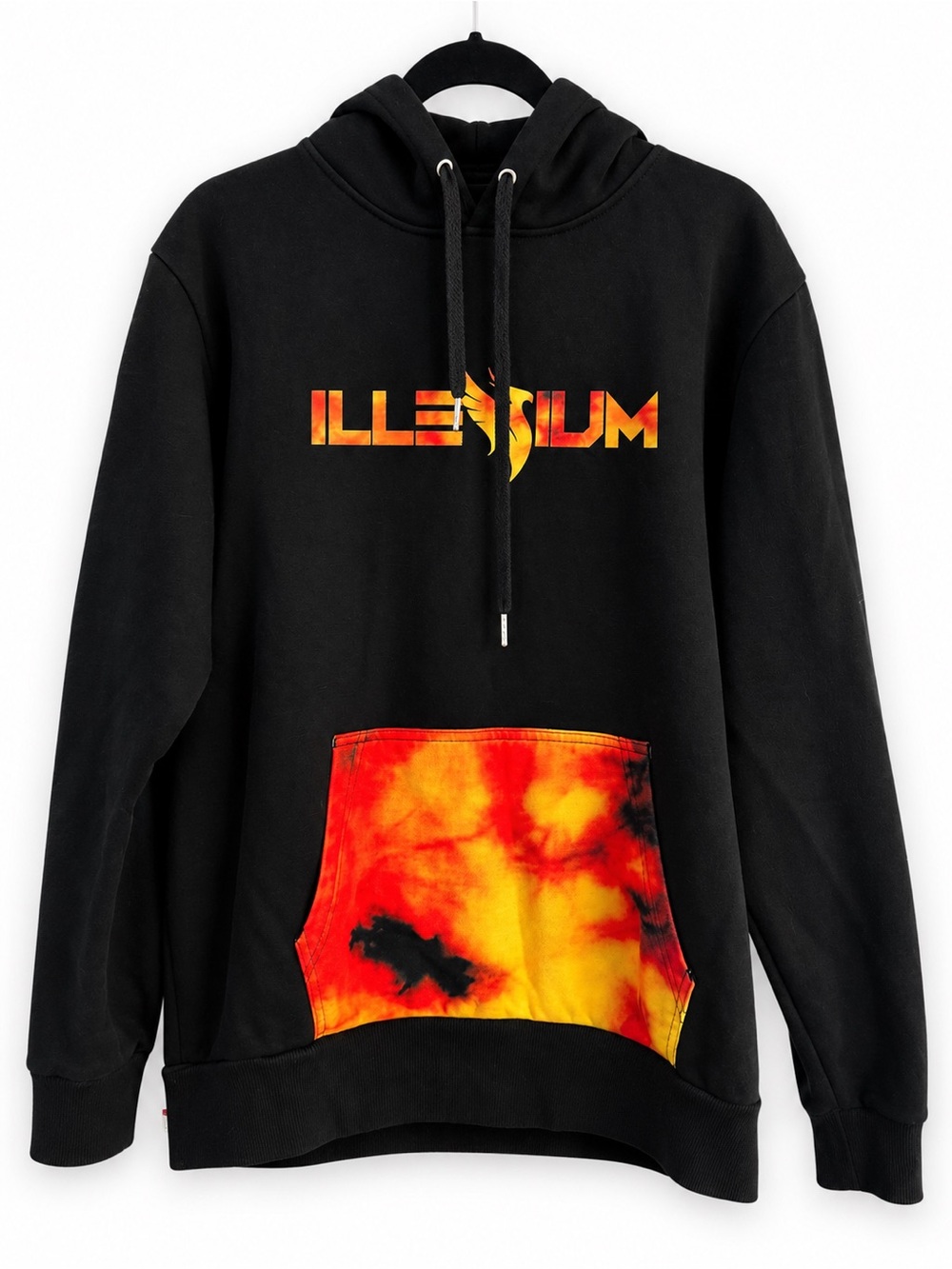 ILLENIUM VI Black Fire Tie Dye Hoodie XL EDM Rave Festival Merch